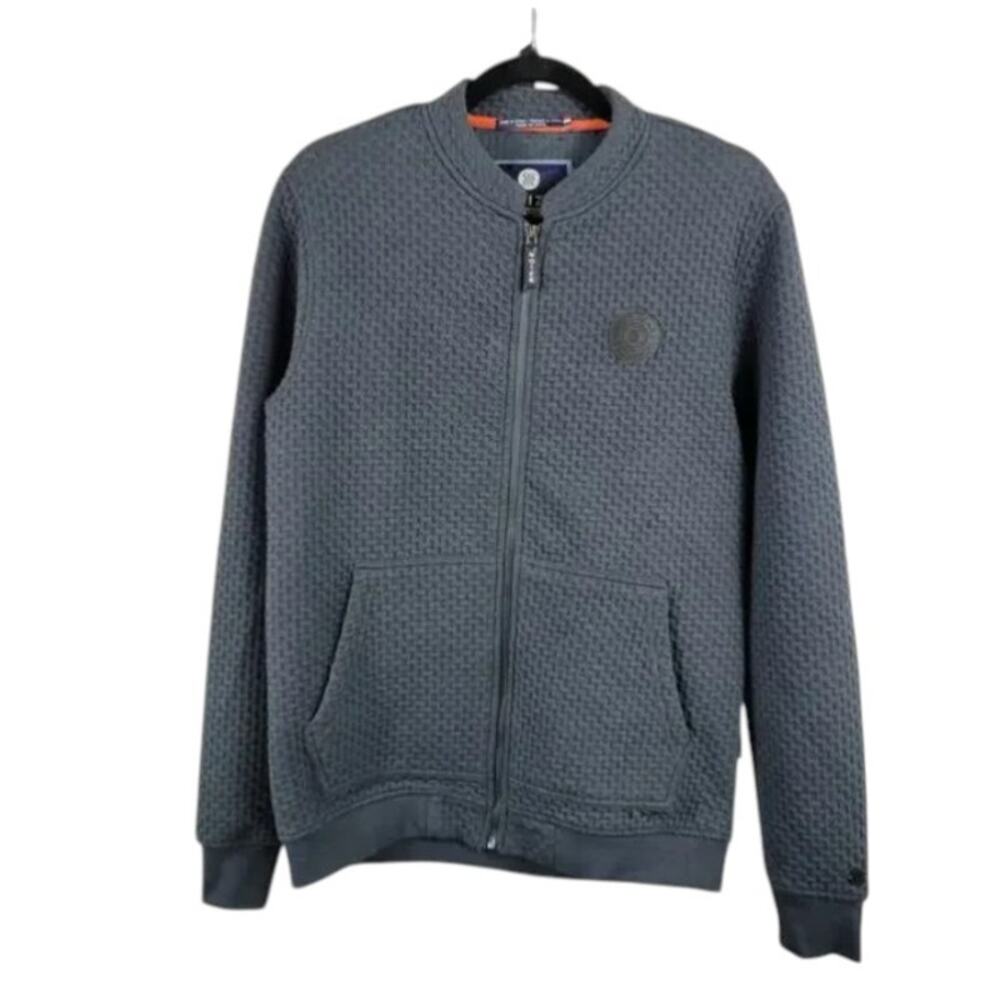 Noize Amstrdm Technical Gear Jacket Full Zip Sweatshirt Textured Grey Size Small